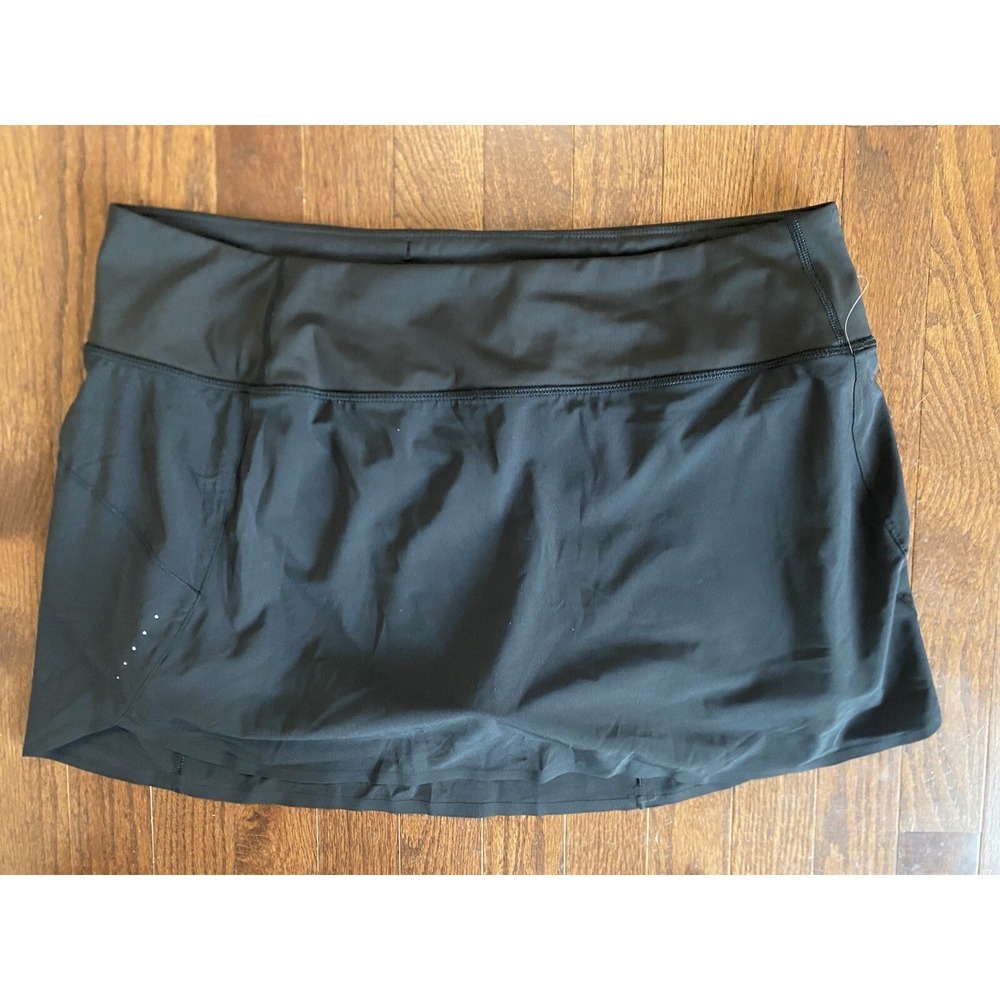 NWOT Athleta Run With It 14 In Black Skort Skirt‎ XL Pickleball